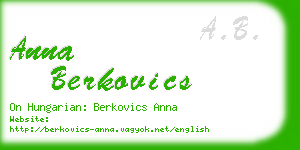 anna berkovics business card